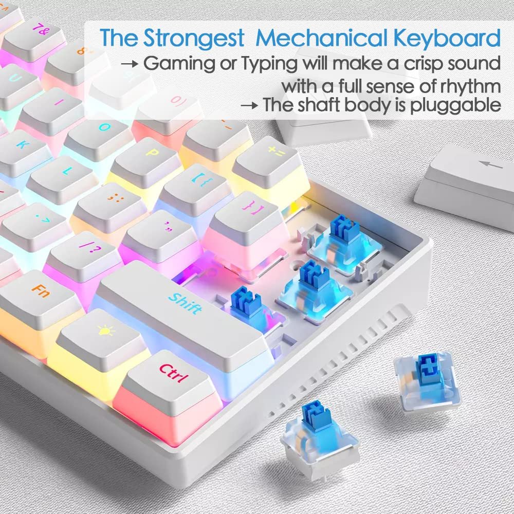 SAMA High Quality OEM ANSI Layout Qwerty Tkl 60% Rainbow Backlit Pudding Keycaps PC Gamer Mechanical Gaming Keyboard