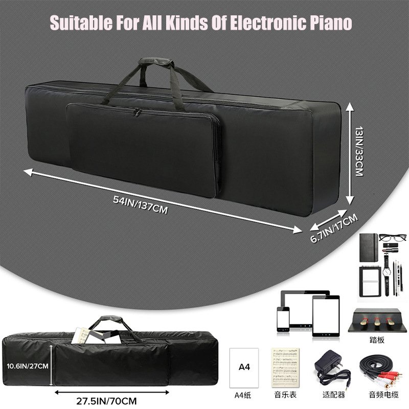 Custom 600D Oxford Keyboard Bags Polyester Foldable Piano 88 Keys With Bags Electronic Piano Storage Totebags Instrument Bags