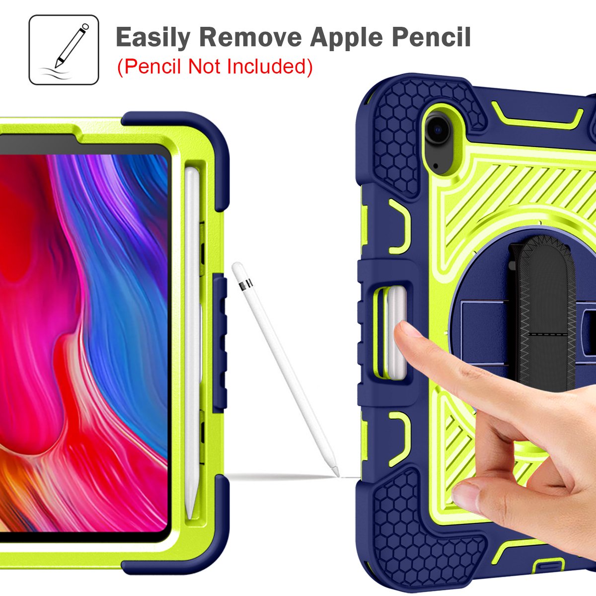 Chinese Manufacturer Cover Tablet Navy Blue + Yellow Green Heavy Duty Tablet Case For Ipad Mini 6 8.3Inch Keyboard Case