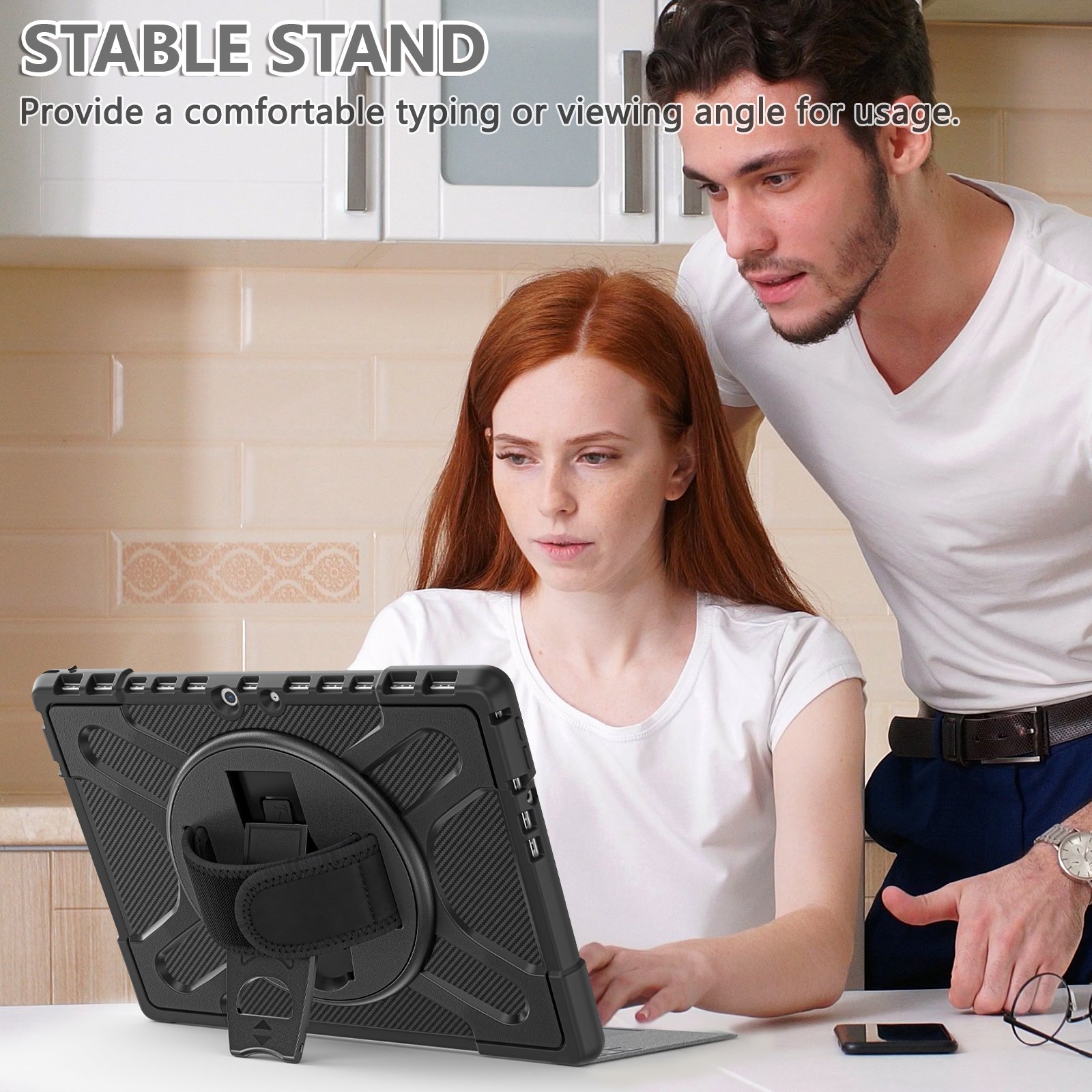 Heavy Duty Rugged Protective Case for Microsoft Surface Pro 8 13 inch with 360 rotatable Kickstand Keyboard attached available