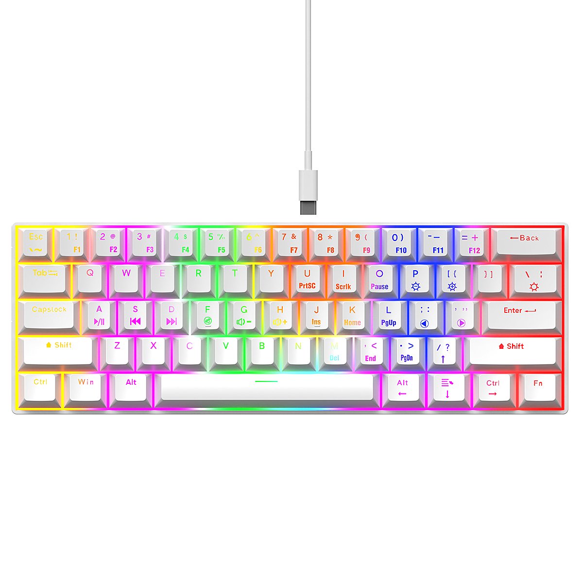 61 Keys Azerty Mechanical Keyboard 60 Percent Blue Switch Gamer Teclado Computer Office 60% Gaming Mechanical Keyboard for PC