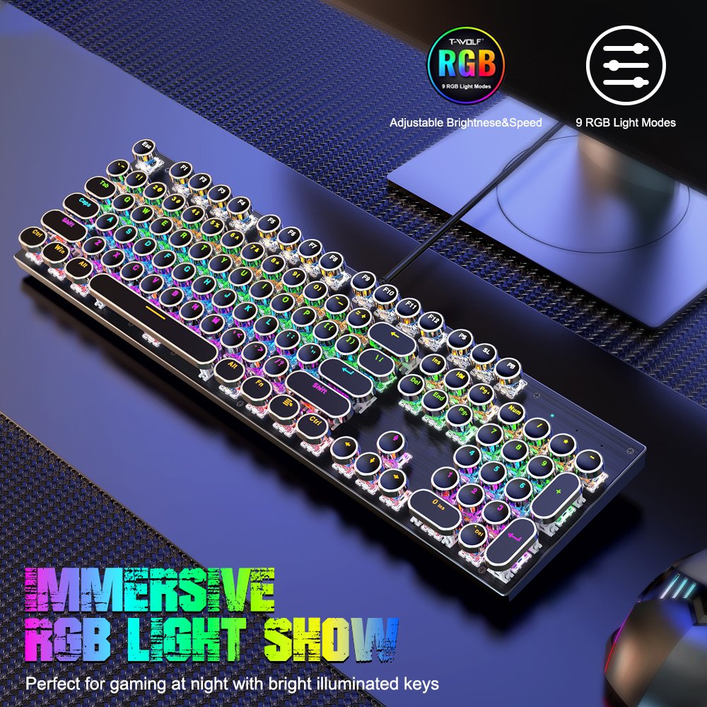 Teclados Para Pc Wholesale 104 Key Mechanical Keyboard Aluminium Hot Swap Aula Gaming Keyboard