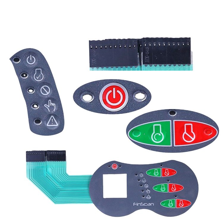 Customized PET material membrane label graphic overlay keypad with 3M adhesive