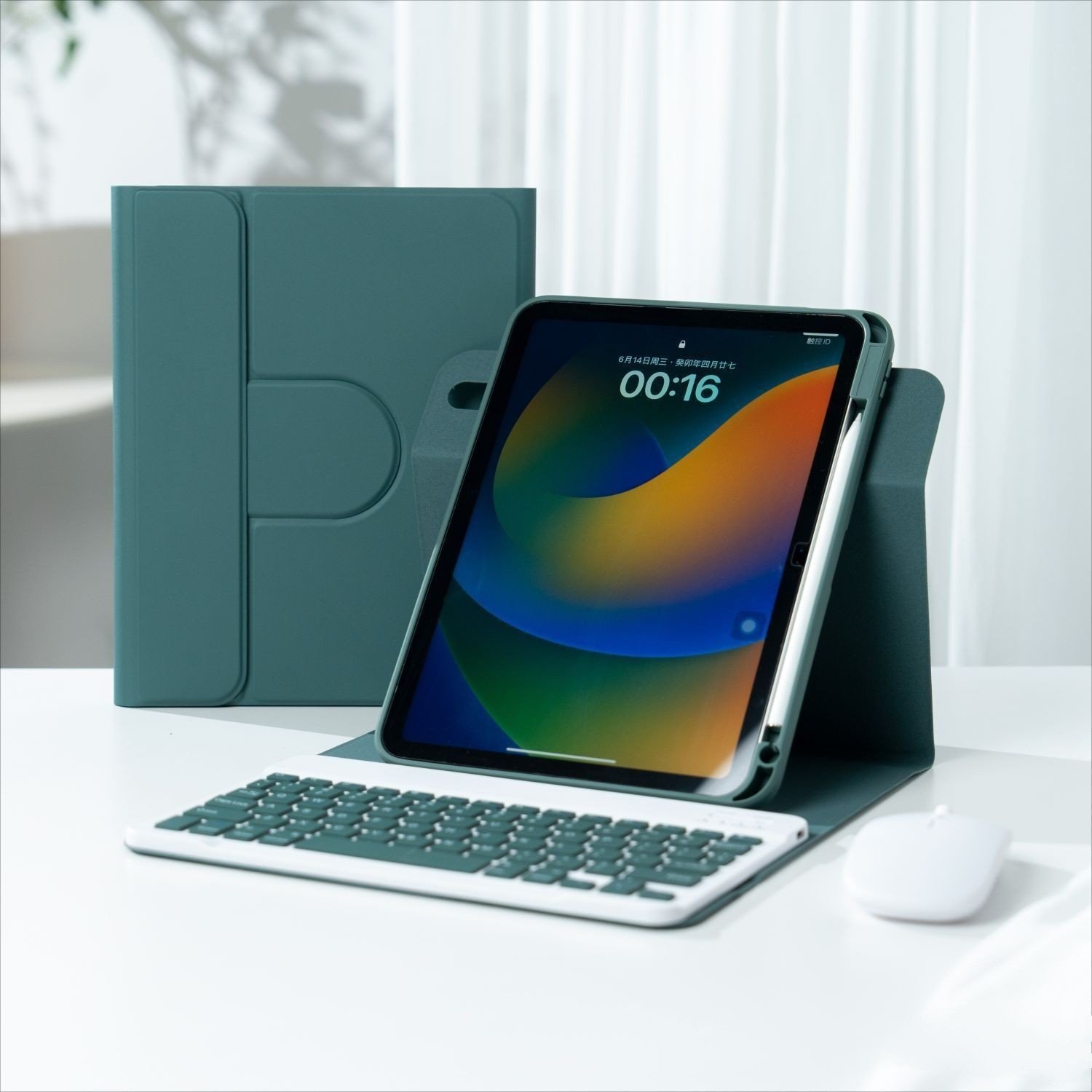 Pencil Slot Stand Shockproof Clear Cover 360 Rotation Flip Cover Case with Keyboard For Apple iPad 7 8 9 10 Air 4 5 Pro 11 inch