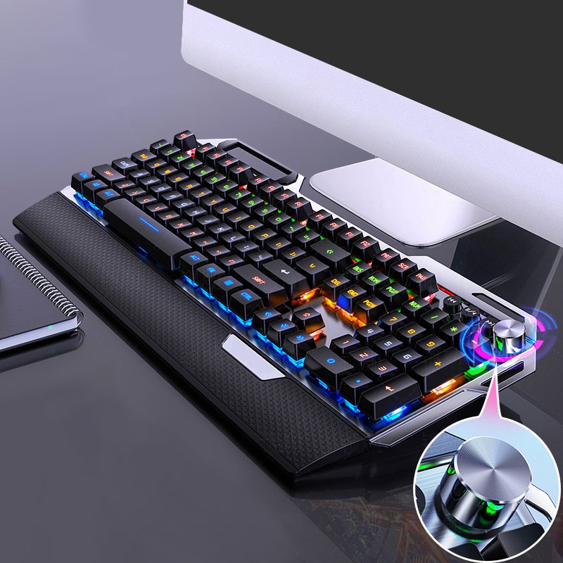 hot selling product diy sublimated red black blue switch mechanical keyboard with hand wrist palm rest pad and multi media key