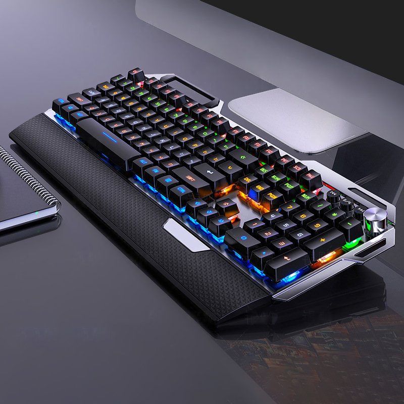 hot selling product diy sublimated red black blue switch mechanical keyboard with hand wrist palm rest pad and multi media key