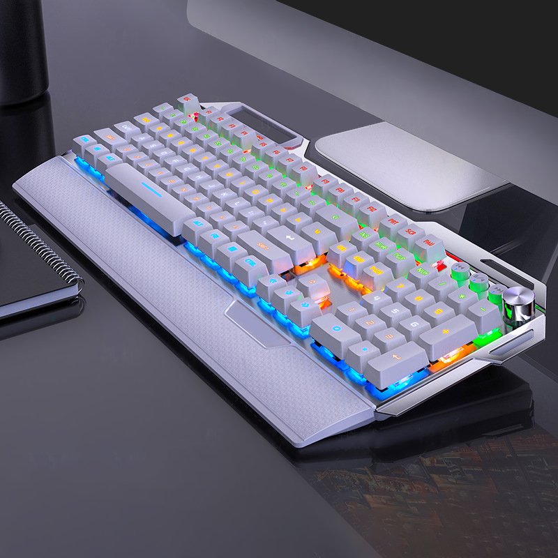 hot selling product diy sublimated red black blue switch mechanical keyboard with hand wrist palm rest pad and multi media key