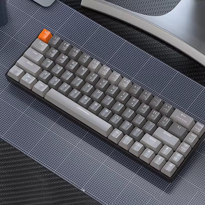 Wholesale customization Keyboard Custom Conform Ergonomic 68 Keys Bluetooth Wireless with RGB Backlit Mechanical Keyboard