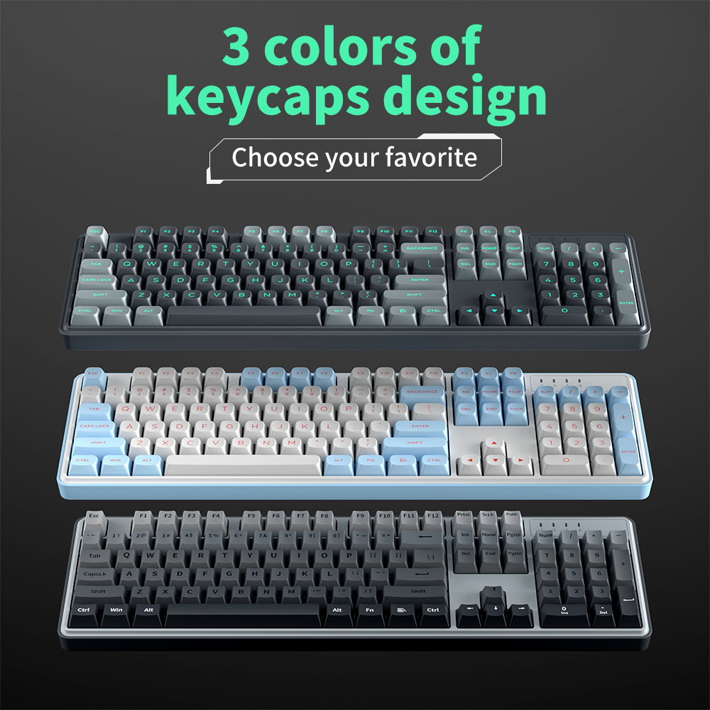 ZIFRIEND ZT104 104 Keys White Backlit full size Gaming Mechanical Keyboard with Sliver Switch Wired for Laptop Desktop PC Gamers
