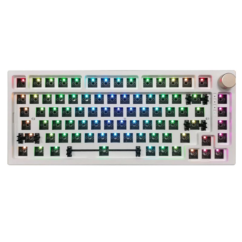 60% 75% Keyboard 82 Keys Hot Swappable DIY USB Wired Wireless BT Mini RGB Gaming Red Blue Switch Mechanical Keyboard Set