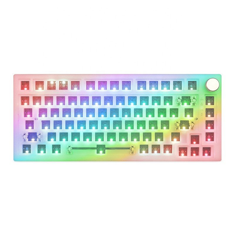 60% 75% Keyboard 82 Keys Hot Swappable DIY USB Wired Wireless BT Mini RGB Gaming Red Blue Switch Mechanical Keyboard Set