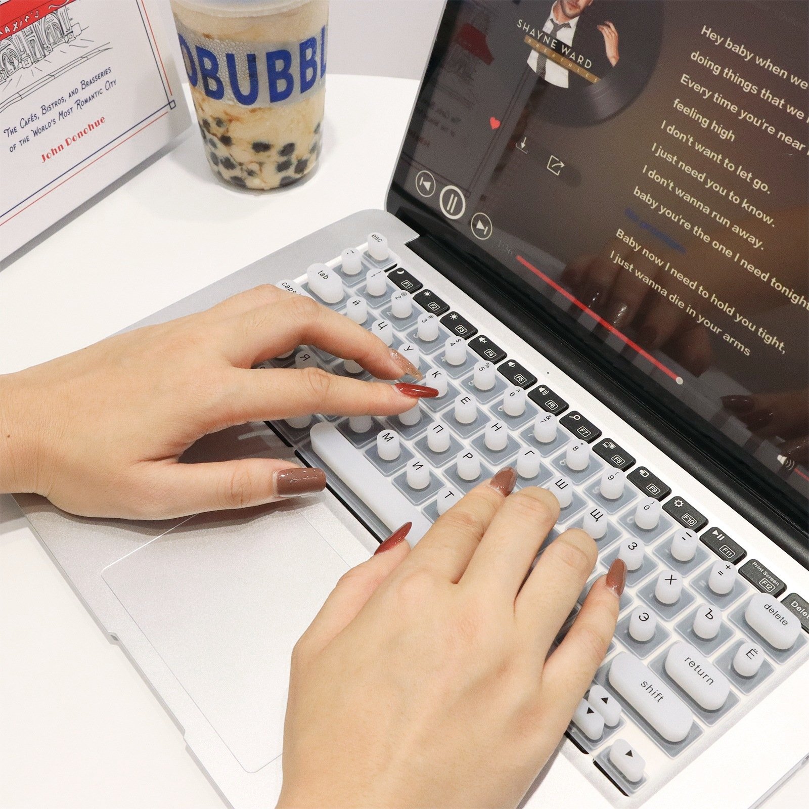 Protect Long Nails Silicone Keyboard Pad Laptop Portable Silicone Nail Art Keyboard Film Nail Art Special Typing Artifact