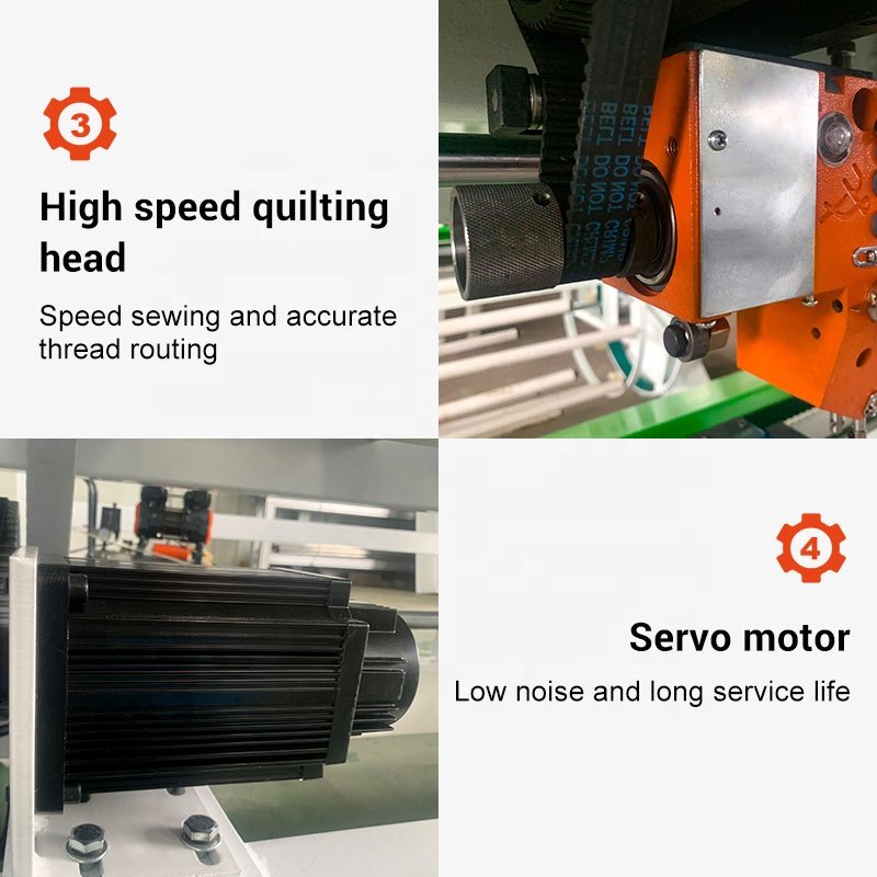 Industry Ultrasonic Servo Motor Mattress Fabric Covering Blanket Make Machine Head Moved