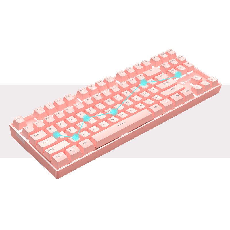 80% Pink Wireless RGB Backlit Gaming Keyboard Portable 87 Keys USB 3.0 Interface Green Switch professional gaming keyboard