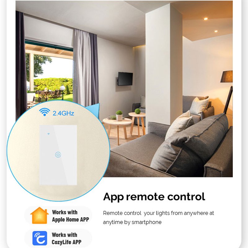 Apple HomeKit US Smart Switch Touch 1/2/3/4 Gang Smart Home Alexa Google Home With Neutral