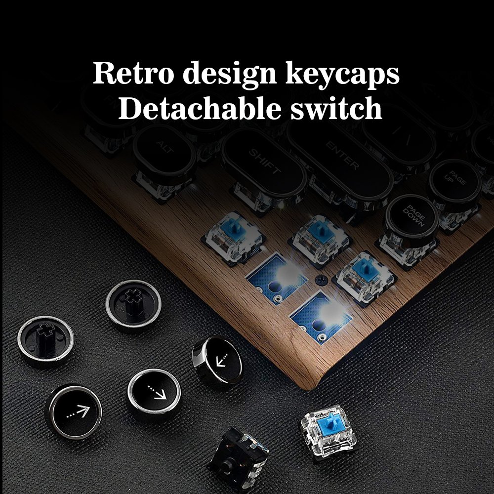 KEYCEO BT TLK Mechanical keyboard round key Separate Rotary knob for control the backlit and Vol Rainbow and RGB Backlit OEM