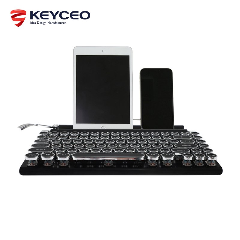 KEYCEO BT TLK Mechanical keyboard round key Separate Rotary knob for control the backlit and Vol Rainbow and RGB Backlit OEM