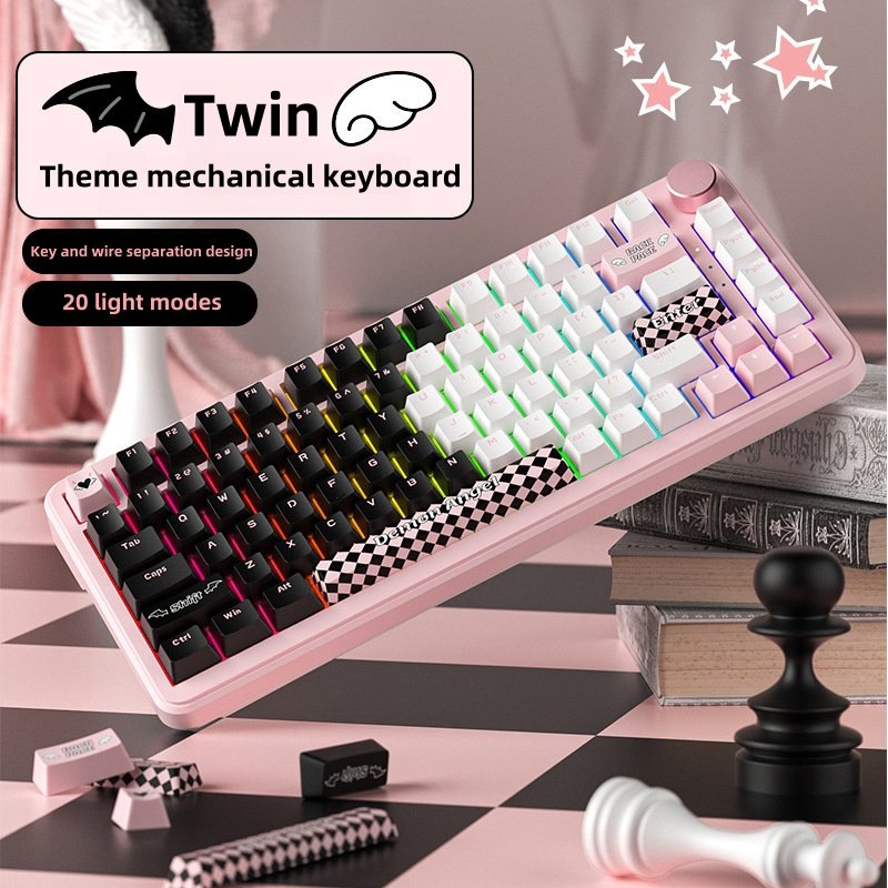 Custom 75% Wireless RGB Mechanical Gaming Keyboard with Bluetooth Interface Tablet Style Knob-Custom PC Keyboard