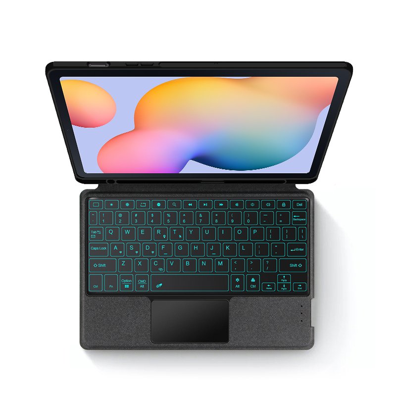 for SAMSUNG Tab S6 Lite bulit-in trackpad detachable 7RGB BT keyboard folio