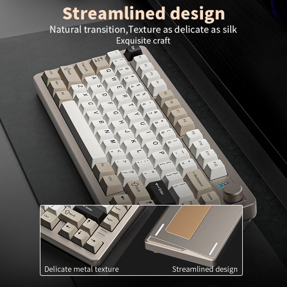 FURYCUBE CNC Aluminum 75% Keyboard HMX Switch PBT Keycap RGB Backlit Hot Swap Gasket Gaming Mechanical Keyboard With VIA Driver