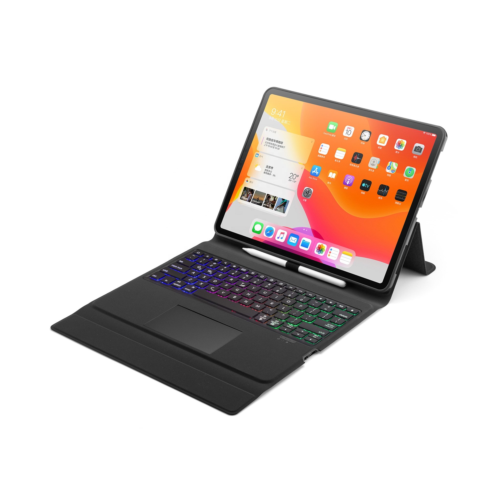 Full Protective Cover Smart Trackpad Blue tooth Wireless Keyboard for iPad Pro 12.9 inch