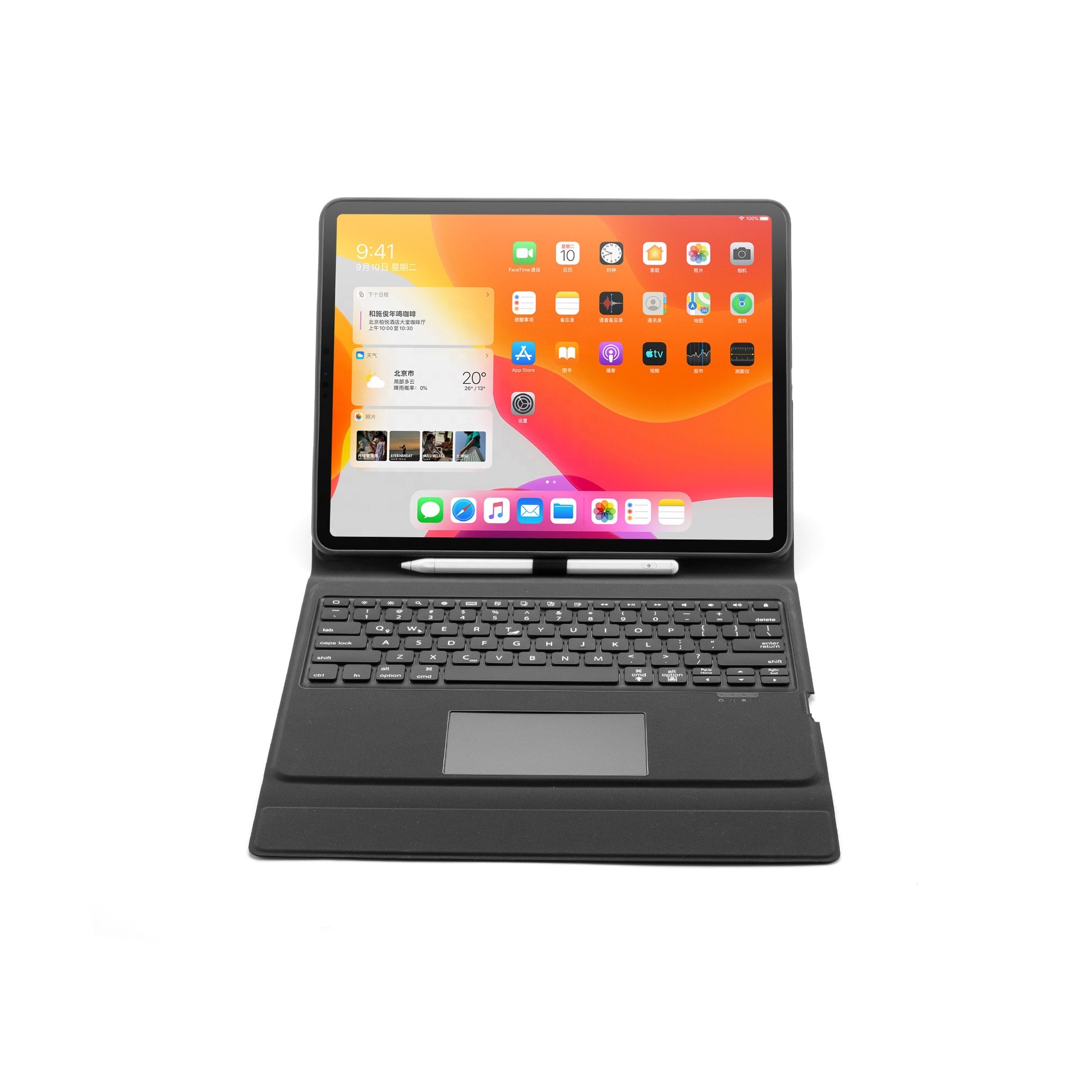 Full Protective Cover Smart Trackpad Blue tooth Wireless Keyboard for iPad Pro 12.9 inch
