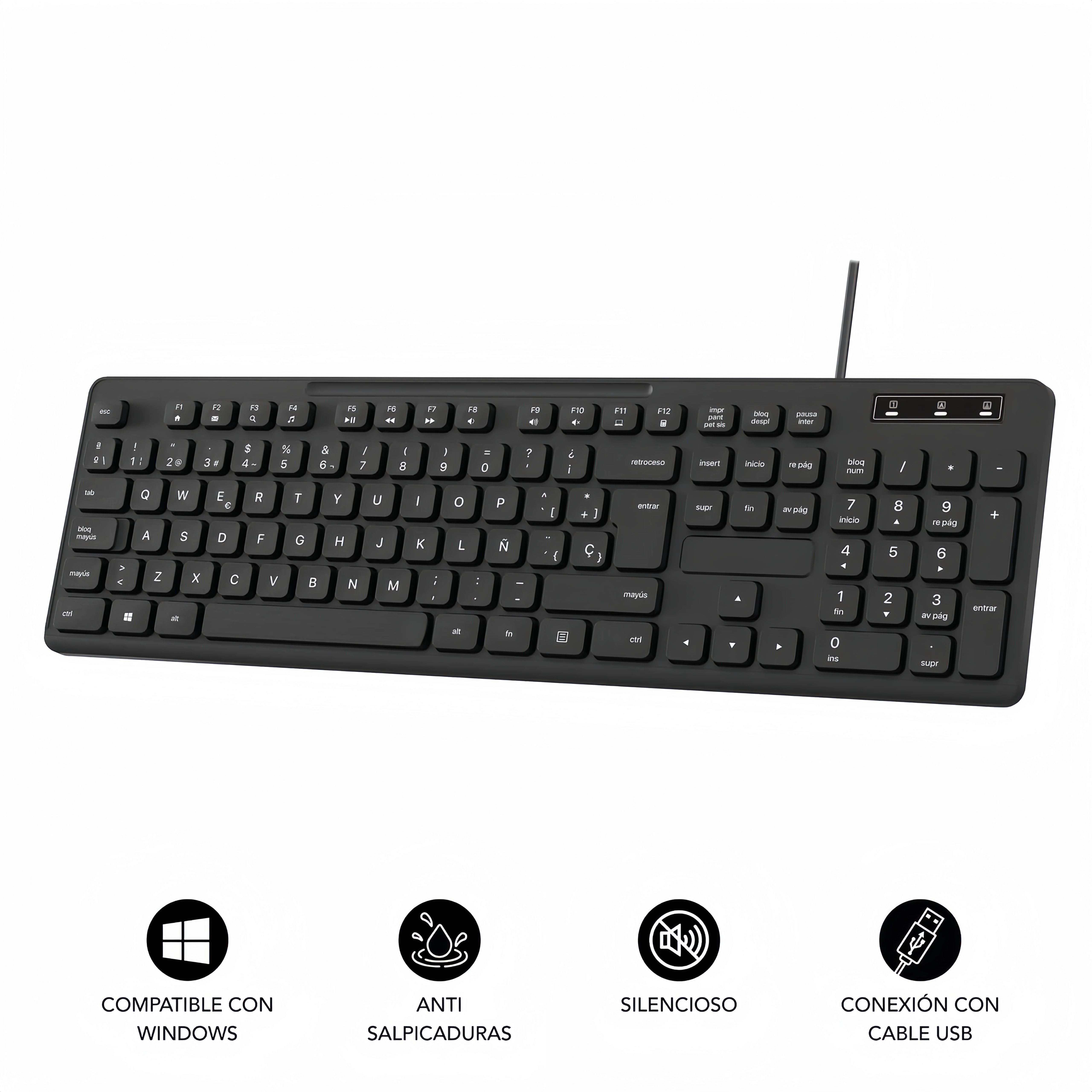 Wired Keyboard and Mouse Combo USB Keypad Optical Corded Mouse Full-Size Computer Keyboard Compatible with PC, Laptop