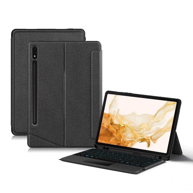 Flip Fold Magnetic With Backlight Wireless Keyboard Tablet Cover For Samsung Galaxy Tab S8 Case Keyboard