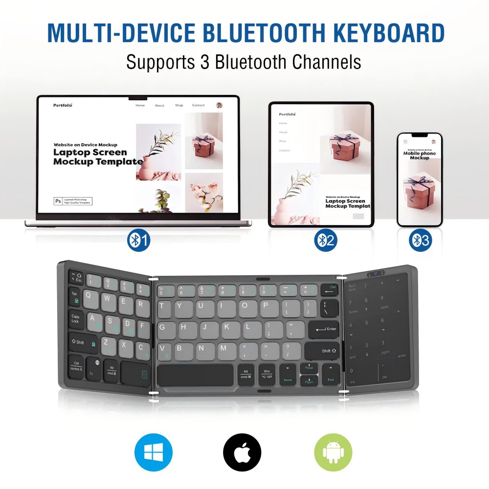 Custom Rapid Trigger Keyboard Manufacturing LOW MOQ OEM ODM Ergonomic Mini Bluetooth Folding Keyboard Double Foldable