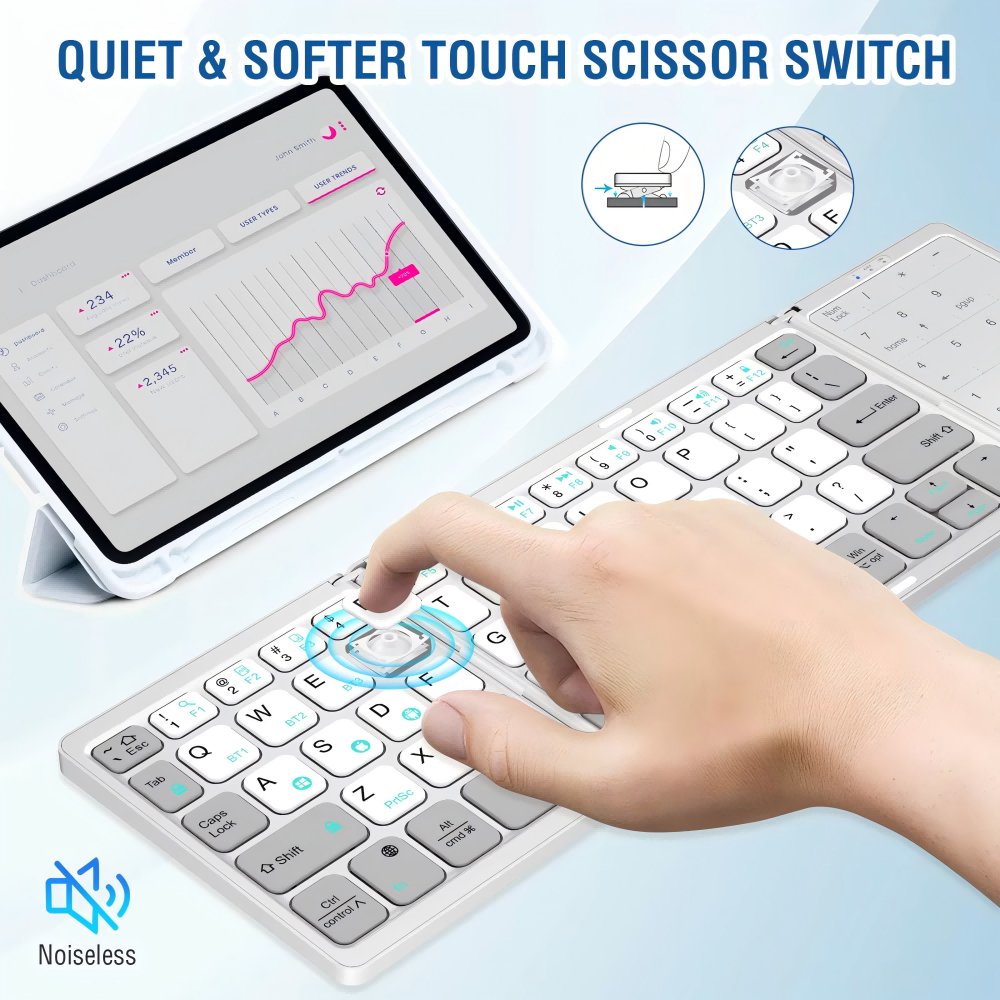 Custom Rapid Trigger Keyboard Manufacturing LOW MOQ OEM ODM Ergonomic Mini Bluetooth Folding Keyboard Double Foldable