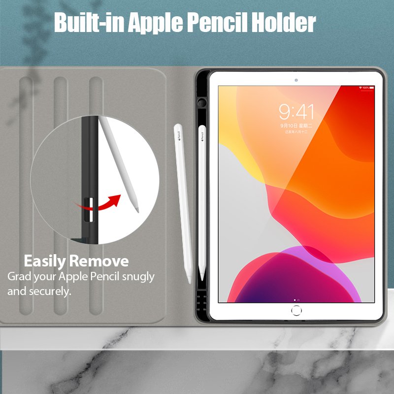 Trackpad Keyboard case for ipad 9 8th generation 2020 with pencil holder leather Case Cover