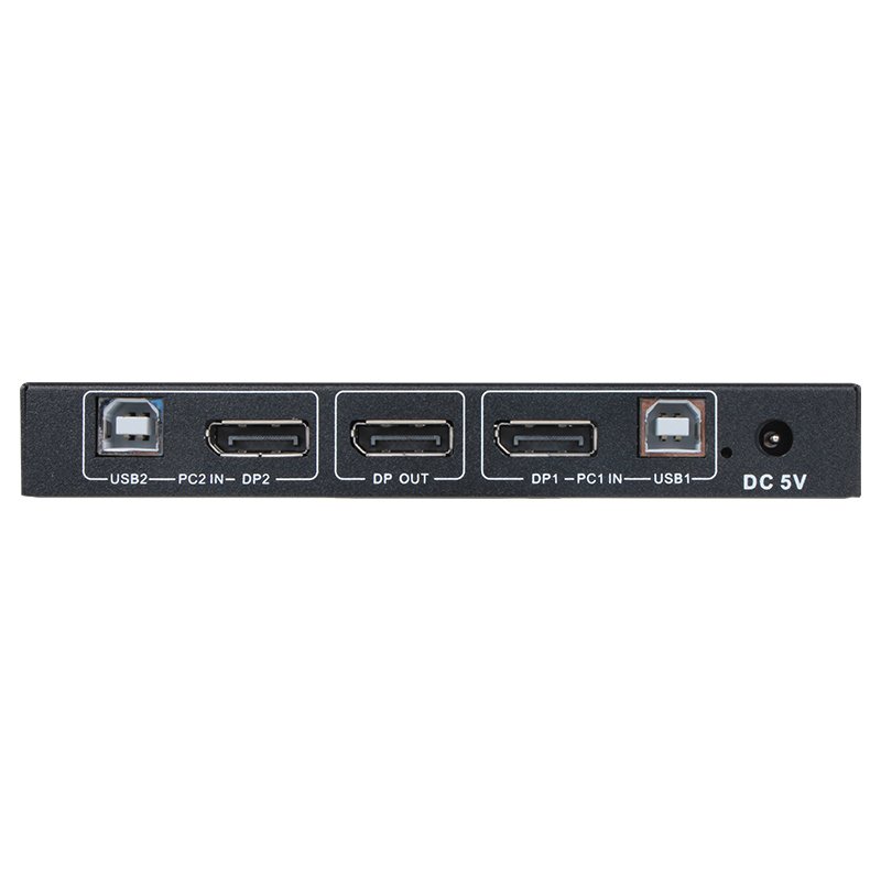 VCOM 2 In 1 Out DP KVM Switch 4K 60Hz Keyboard Video Mouse External Button Control DisplayPort Switcher Box