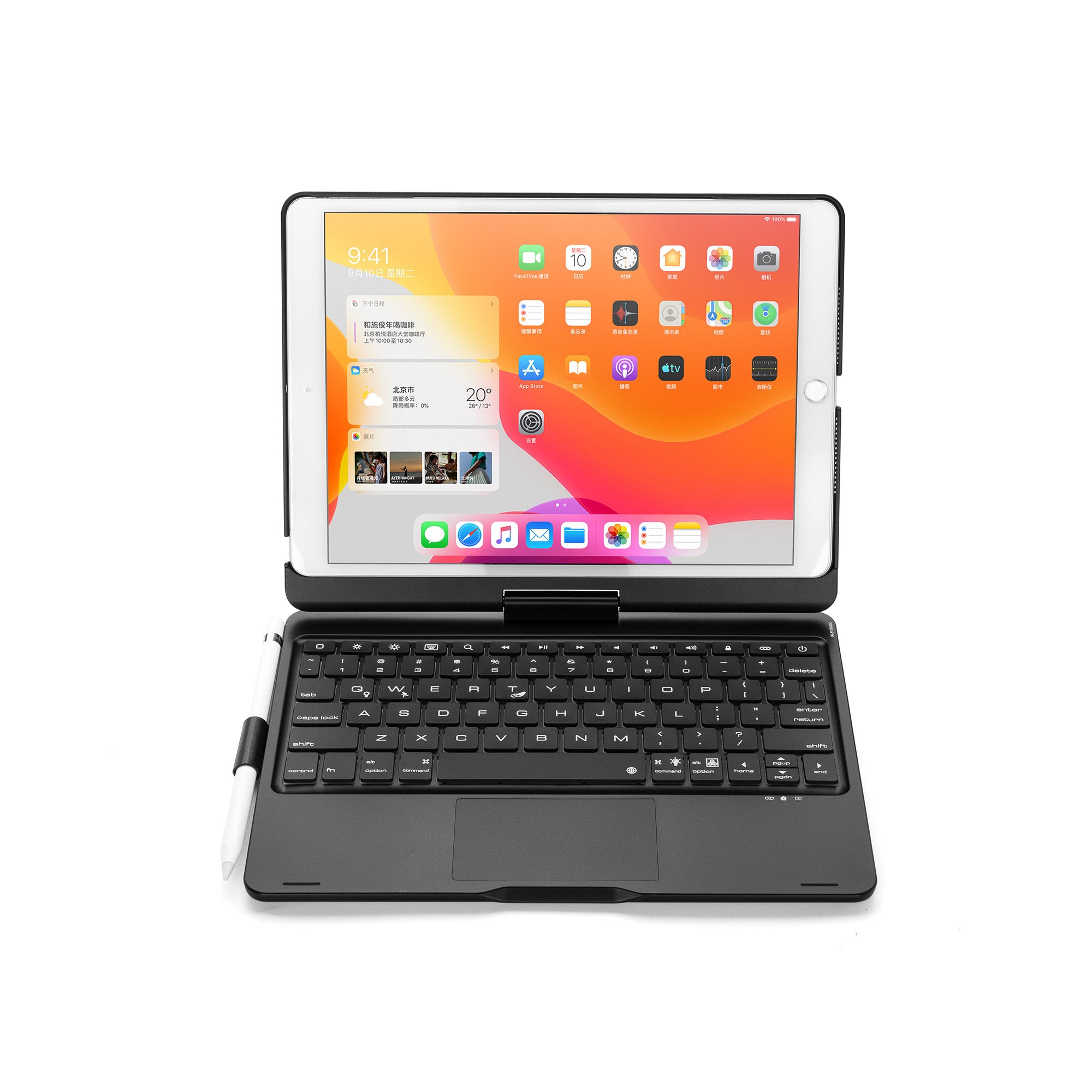 Backlit 360 Rotating Magic Touchpad magic wireless keyboard Protective Cover Case for 2020 2019 2017 Ipad 10.2 / 10.5 inch