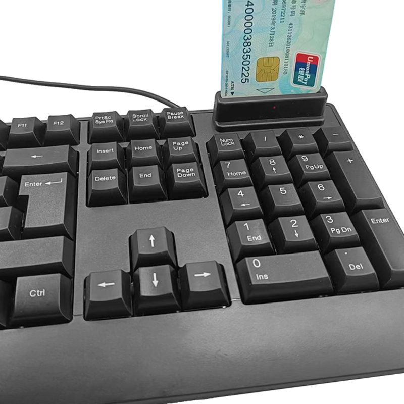 Keyboard with smart card reader