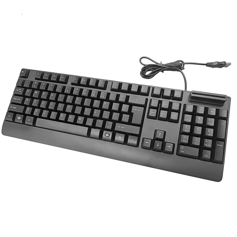 Keyboard with smart card reader