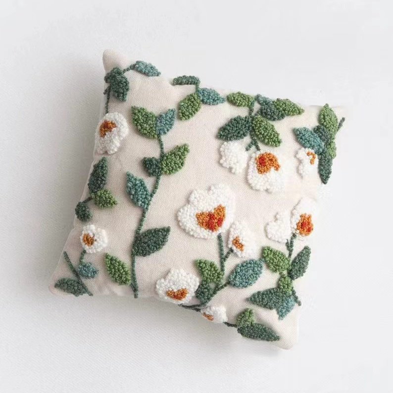100% Handcraft Punch Needle Coaster Customization Cushion Mug Rug DIY Mat Anime Handcraft Tufting Throw Pillow for Decorative