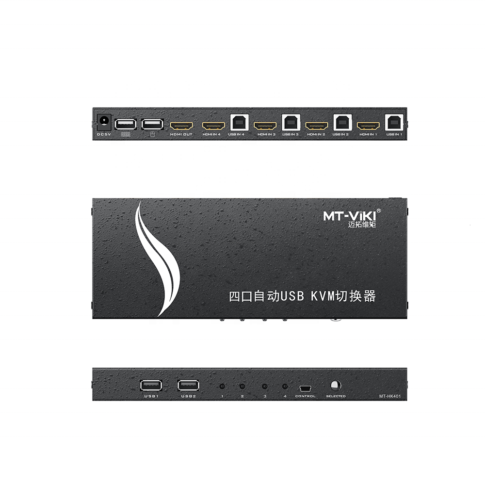 Hotkey HDMI KVM Switch 4K 60Hz, MT-VIKI USB 4 Port HDMI KVM Switcher 4 in 1 out