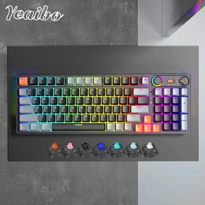 usb computer switch switches wireless mechanical ergonomic 60% rgb backlight mini wire backlit mechan custom gaming keyboard