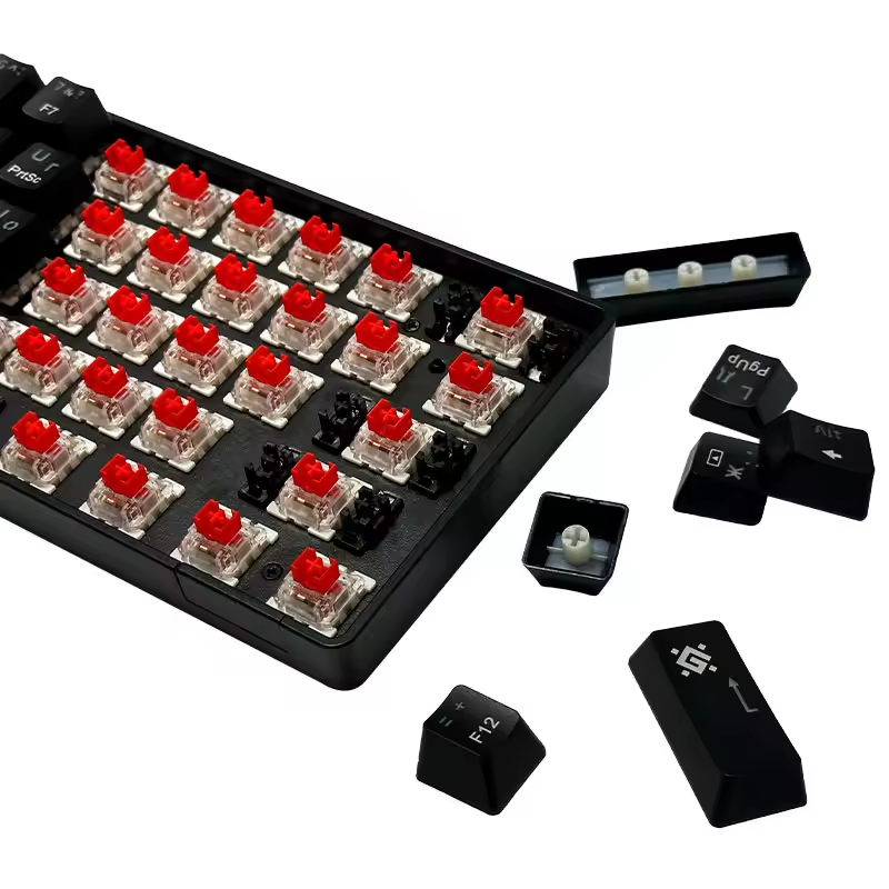 60% Mini Gasket-Structured Rechargeable Bluetooth Mechanical Keyboard: Hot-Swappable Red Switches & RGB for Gaming 68 key