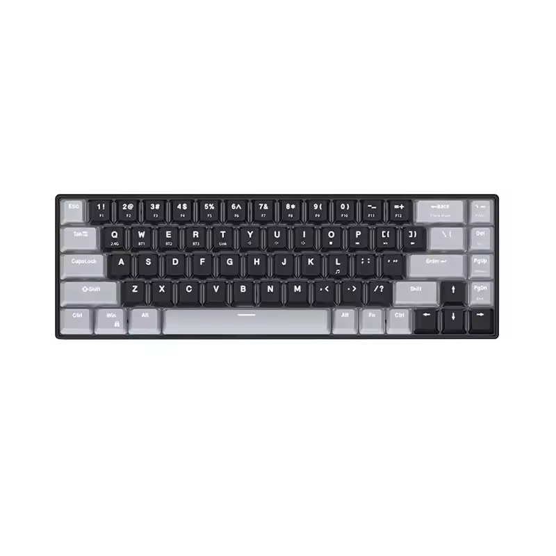 60% Mini Gasket-Structured Rechargeable Bluetooth Mechanical Keyboard: Hot-Swappable Red Switches & RGB for Gaming 68 key