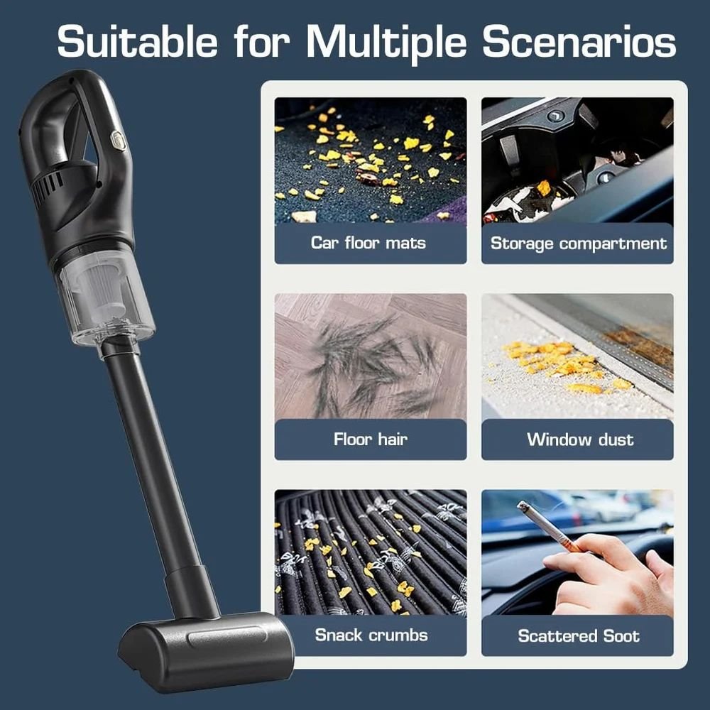 2 In 1 Small Portable Household USB Rechargeable Strong Suction Wireless Handheld Electric Stick Vacuum Cleaner For Home Office