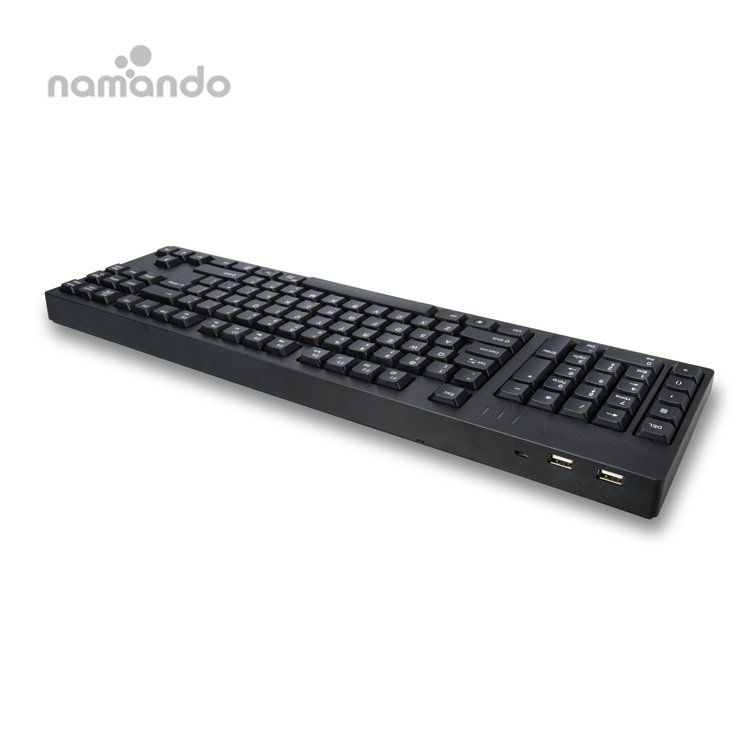 Left Hand Ergonomic Keyboard with USB HUB Function Computer USB Wired Keyboard 104 Keys for Oficce Home