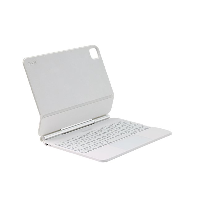 12.9" Spanish Photovoltaic Trackpad Leather Cover Case IPX7 Waterproof BT 5.2 Tablet Magic Keyboard For iPad
