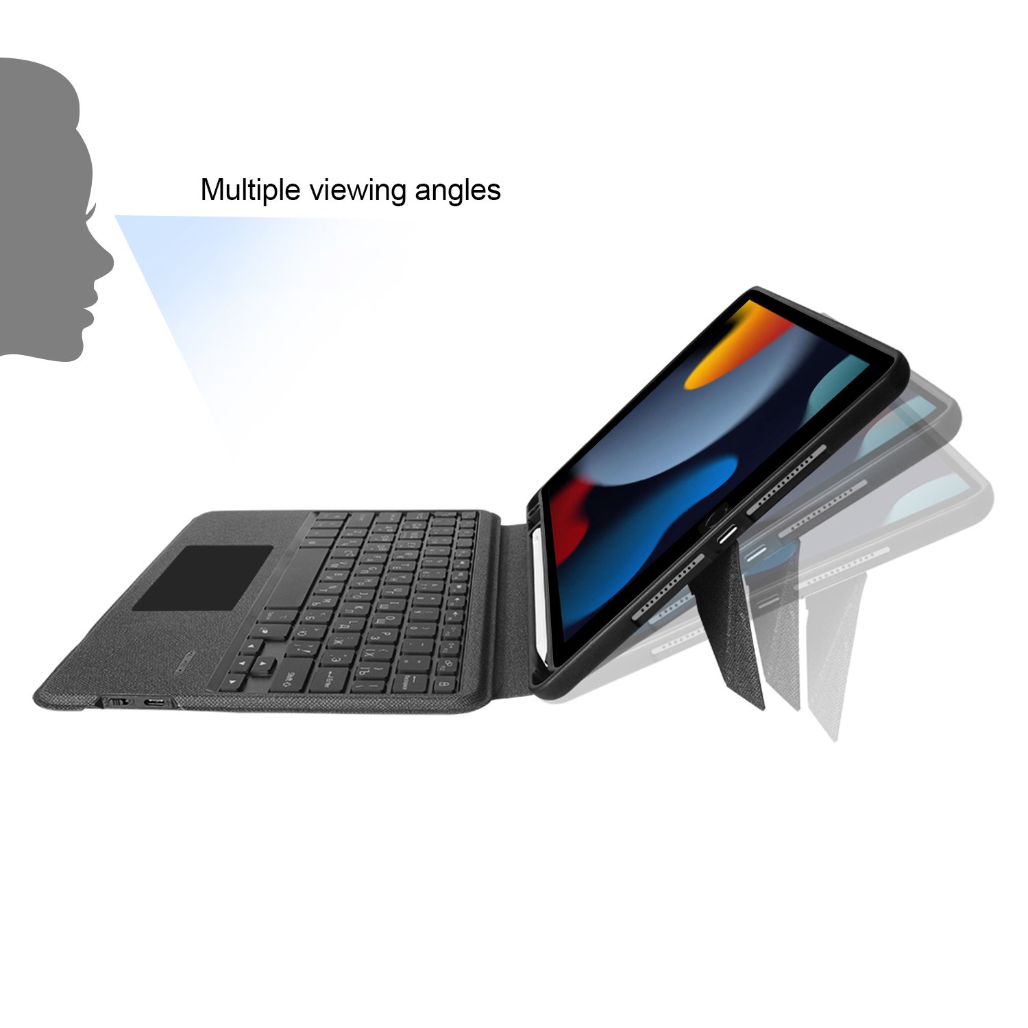 wireless Keyboard case for iPad 10.2 cover with removable integrated keyboard cover factory manufacture