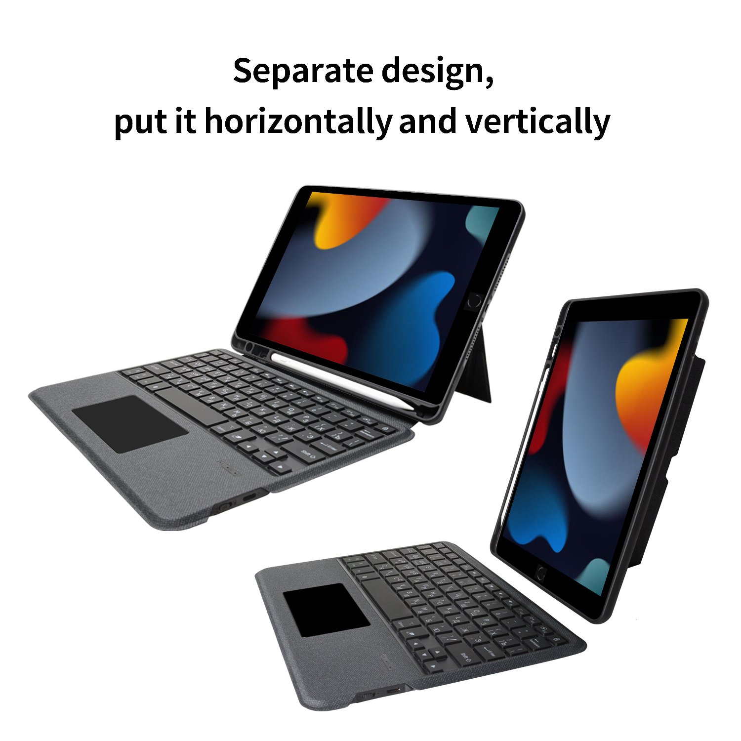 wireless Keyboard case for iPad 10.2 cover with removable integrated keyboard cover factory manufacture