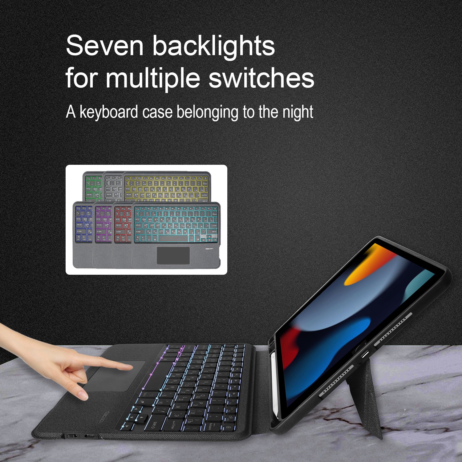 wireless Keyboard case for iPad 10.2 cover with removable integrated keyboard cover factory manufacture
