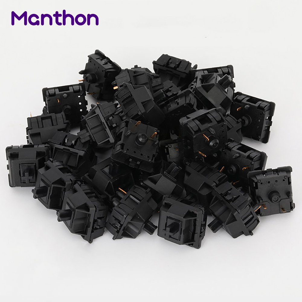 JWK Gold-plated Spring 5 Pin Pre-Lubed Black Nylon V1 V2 Linear Keyboard Switches