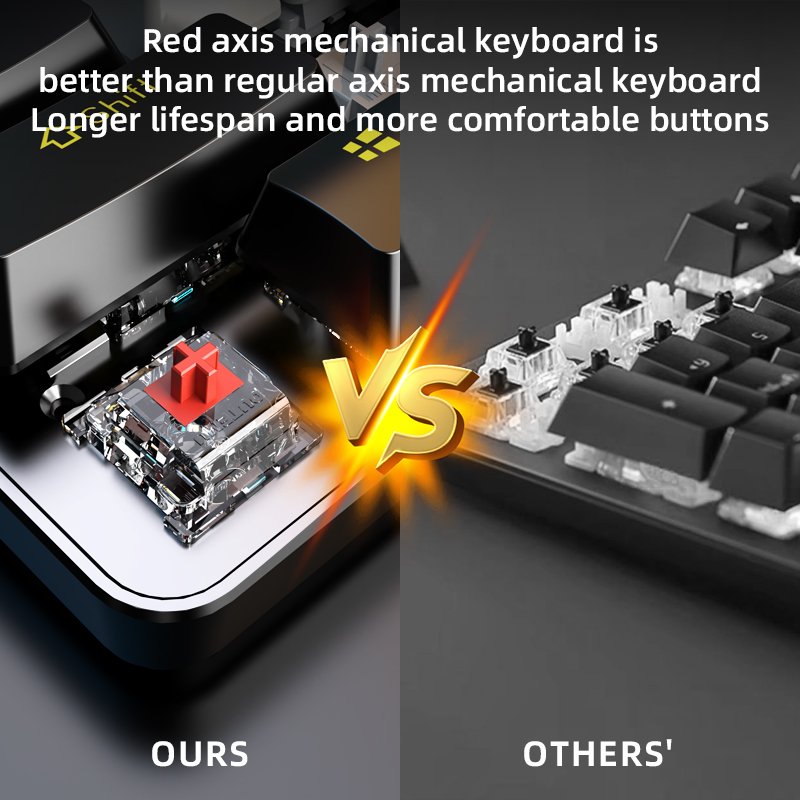 AULA 104 Keys Professional Gaming Keyboard and Mouse Ergonomic Gamer Teclado Blue Switch Backlit Red Switch Mechanical Keyboard