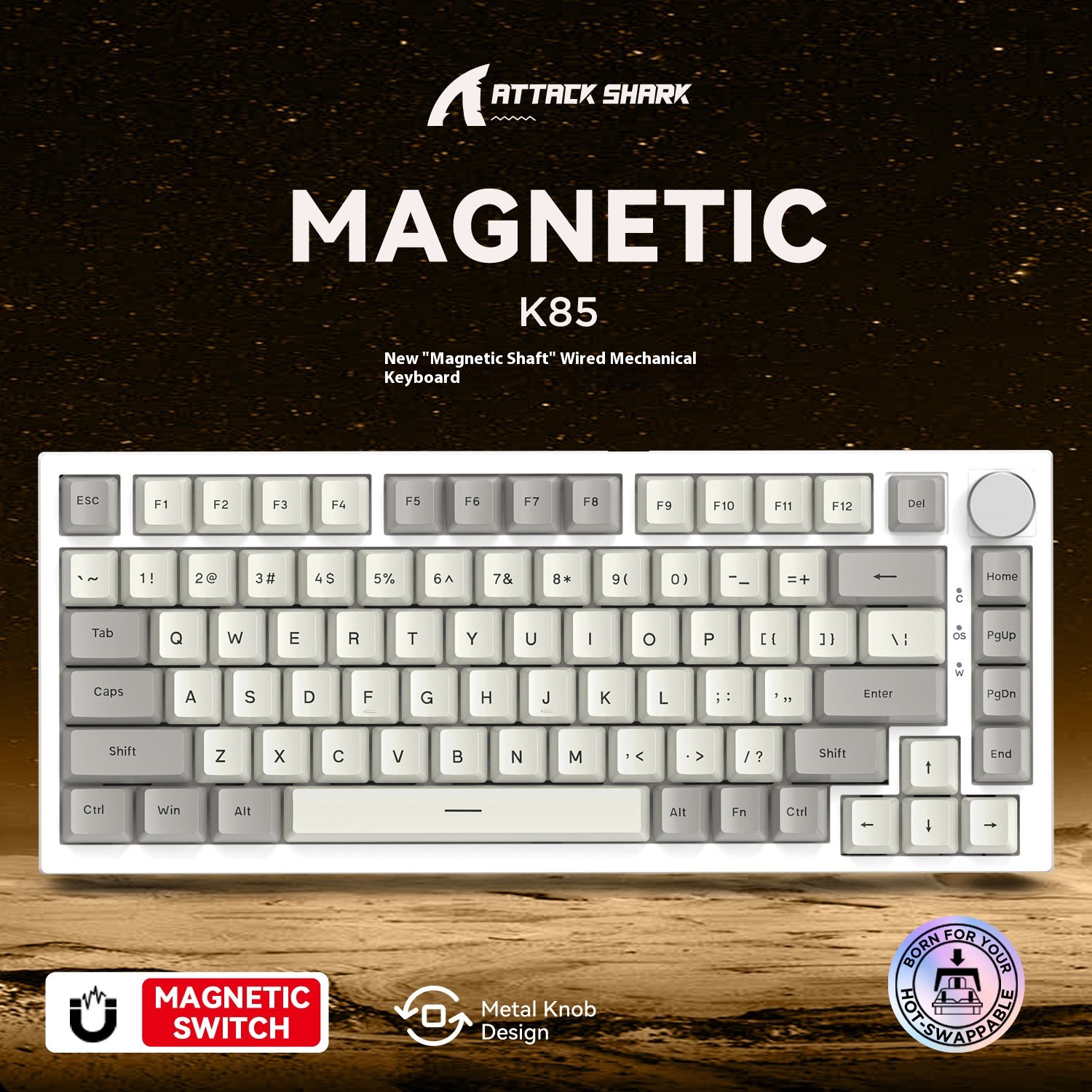 Attack Shark K85 ATTACK SHARK K85 Rapid Trigger 75% Wired Mechanical Gaming Keyboard