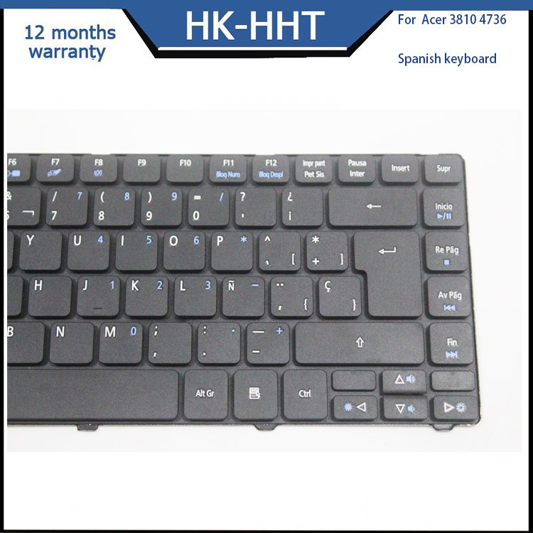 pointer no backlight laptop keyboard for Acer 3810T 4736Z Spanish keyboard with frame